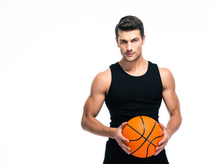 Poster - Portrait of a basketball player with ball