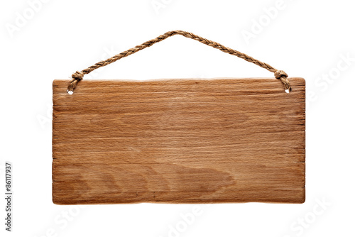 Cuadros en Lienzo Señal de madera que cuelga de una cuerda