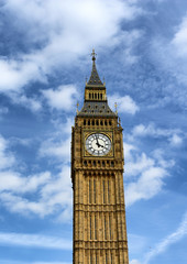 Fototapete - Big Ben clock tower at Westminster, London