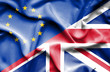 Waving flag of United Kingdon and EU