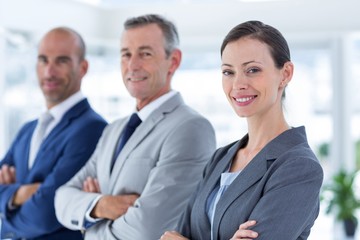 Wall Mural - Business colleagues smiling at camera