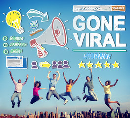 Wall Mural - Gone Viral Popular Famous Share Post Concept