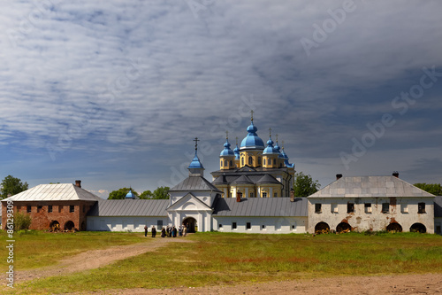 Fotografie, Obraz Konevsky Monastery on the island Konevets, Ladoga Lake, Russia
