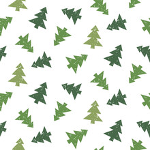 Christmas Tree Vector Seamless Pattern