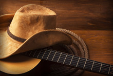 Country Music Background With Guitar