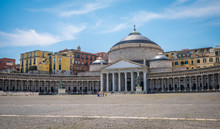 Piazza Del Plebiscito, Naples, Capital Of Campania, Italy