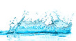 turquoise water splash isolated on white background