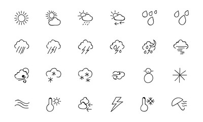 Wall Mural - Weather Hand Drawn Doodle Icons 2
