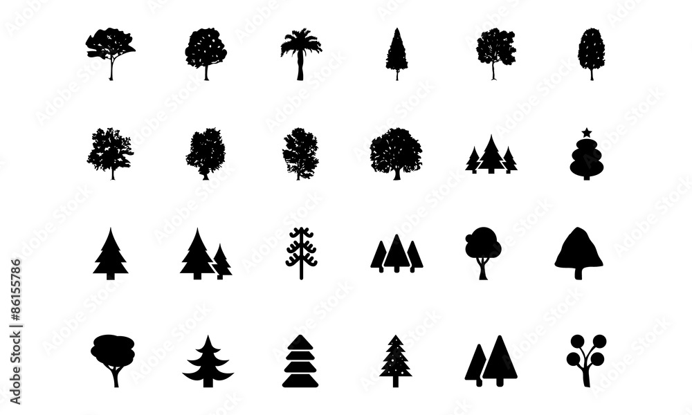 Trees Vector Icons 1
 - obrazy, fototapety, plakaty 