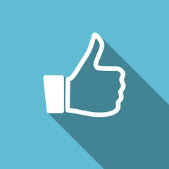 Aufkleber - like flat icon thumb up sign