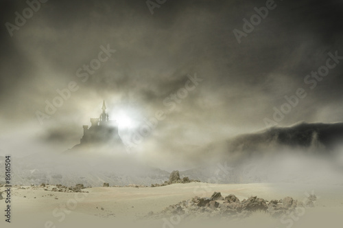 Fototapety Zamek  zamek-w-chmurach-skalistych