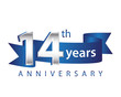 14 Years Anniversary Logo Blue Ribbon