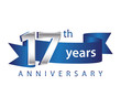 17 Years Anniversary Logo Blue Ribbon