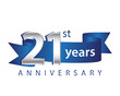 21 Years Anniversary Logo Blue Ribbon