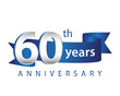 © vectorlia - 60 Years Anniversary Logo Blue Ribbon