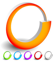Poster - Abstract spinning, rotating shapes. 6 colors included: Orange, g