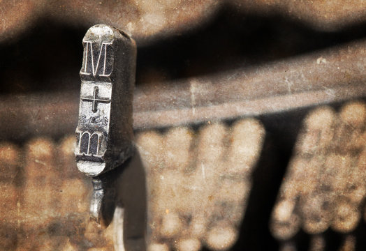 M hammer - old manual typewriter - warm filter