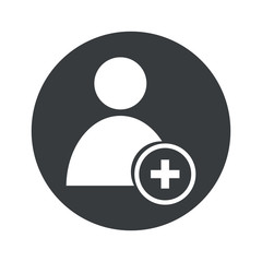 Poster - Monochrome round add user icon