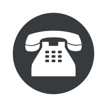 Monochrome Round Phone Icon
