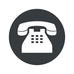 monochrome round phone icon
