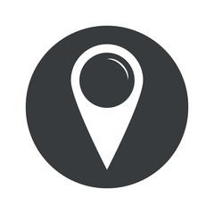 Poster - Monochrome round map marker icon