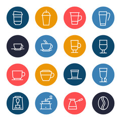 Wall Mural - Coffee icon set