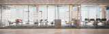 Fototapeta Abstrakcje - panorama view inside office in skyscraper