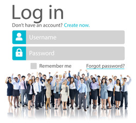 Wall Mural - Business People Account LogIn Security Protection Concept