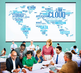 Poster - Link Cloud Computing Technology Data Information Concept