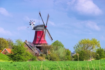 Poster - Greetsiel Rote Muehle - Greetsiel red windmill 01