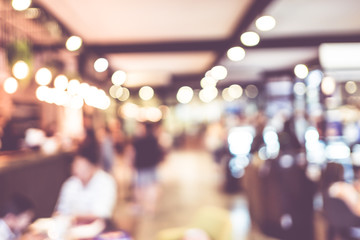 Aufkleber - Blurred background : Customer at cafe blur background with bokeh