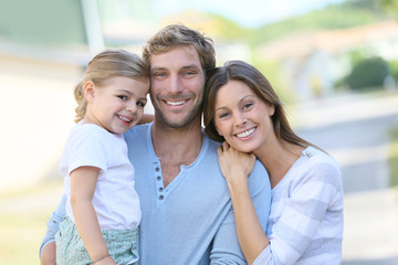 Wall Mural - Portrait of happy family having fun together