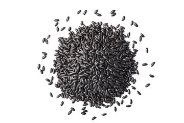 Canvas Print - black rice on the white background