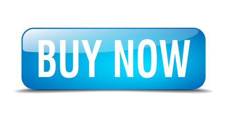 buy now blue square 3d realistic isolated web button