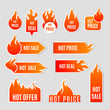 Fire Sale Flat Icon Set