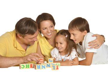 Wall Mural - Cute family  playing