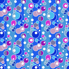 Poster - Colored circles seamless pattern retro background