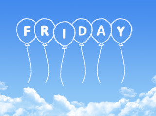 Sticker - Cloud shaped as friday Message