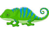 Fototapeta Zwierzęta - Cartoon cute Chameleon 
