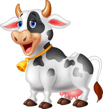 Cartoon Happy Cartoon Cow