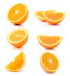 canvas print picture - Half orange fruit on white background