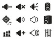 black speaker icons set