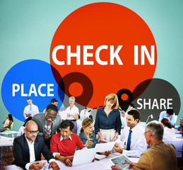 Poster - Check in Direction Navigation Share Application Concept