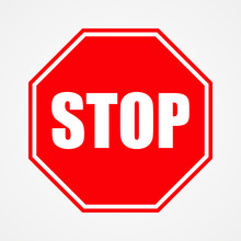 Sign Stop Red Vector Illustration