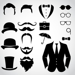 Wall Mural - gentleman icon set. vector art.