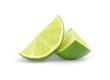 fresh lime wedge isolated on a white background