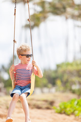 Canvas Print - boy at swings