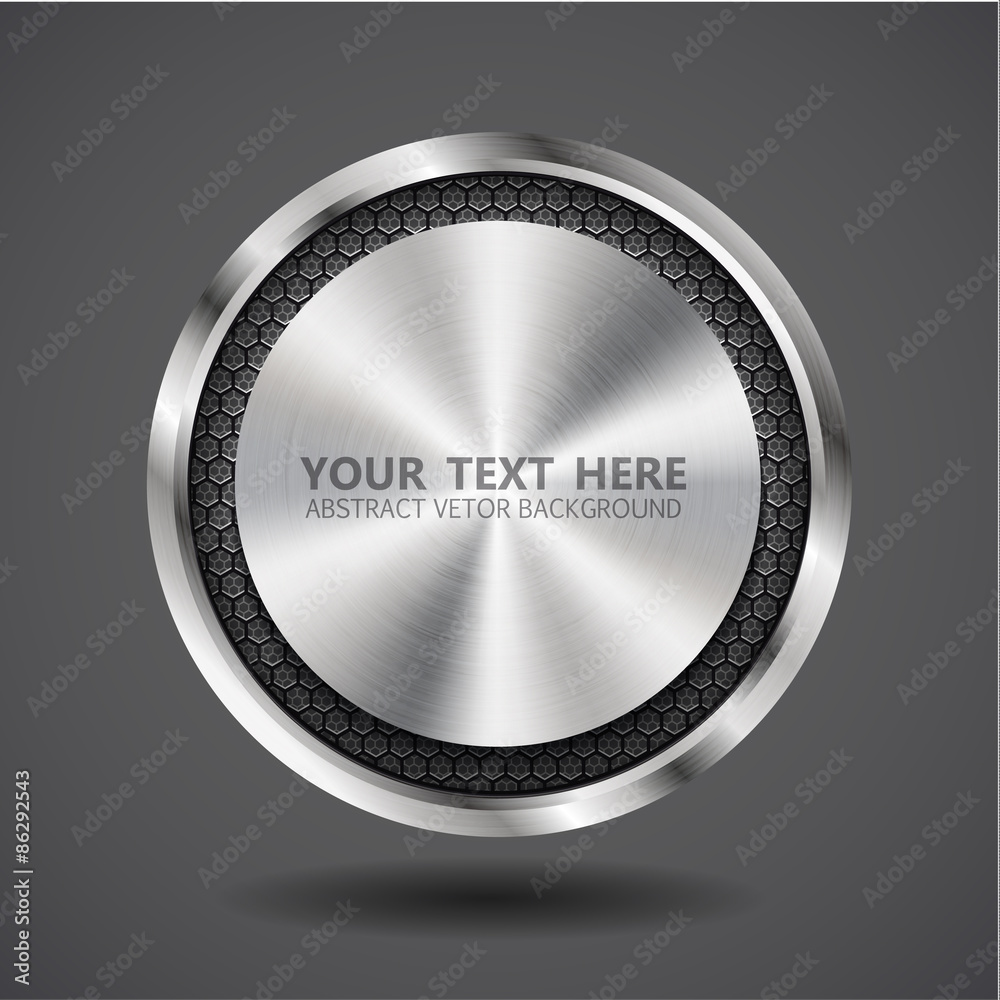 vector illustration of Banner of metal texture and with black gr Stock ...