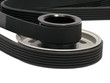 Belt drive / A mechanism in which power is transmitted by a continuous flexible belt.