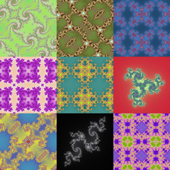Wall Mural - set of fractal floral patterns